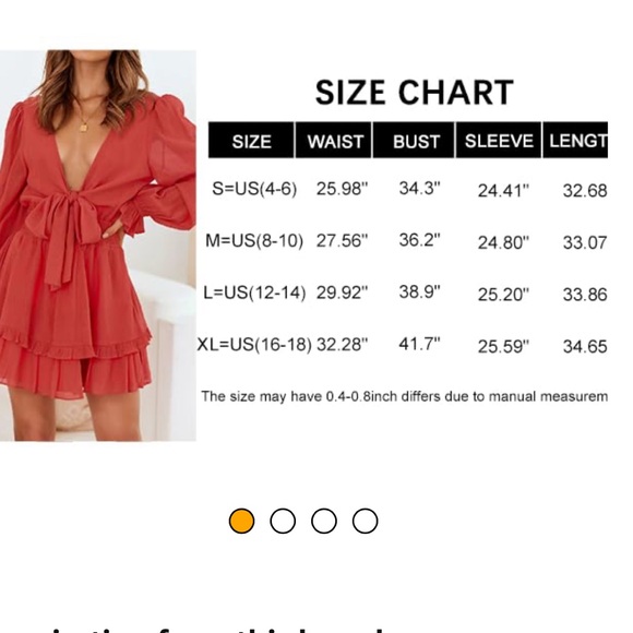 ZESICA Women's Sexy Deep V Neck Knot Front Long Sleeve Dress - Picture 4 of 6